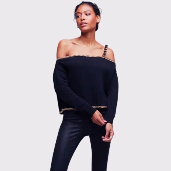 NWT L'AGENCE Jayden Chain Embellished Top XS - Picture 14 of 14